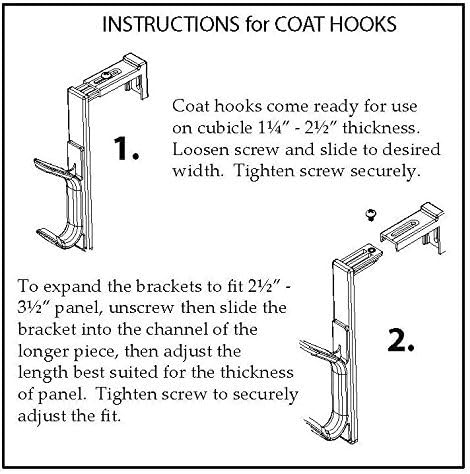 Officemate Double Coat Hooks for Cubicle Panels, Adjustable, Comes in 2 Pack - Image 4