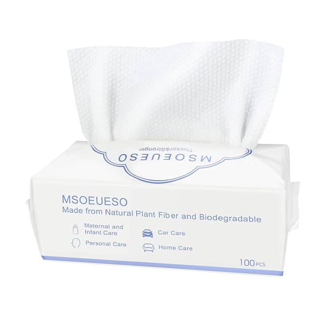 Disposable Face Towel, MSOEUESO Cotton Facial Tissues, Dry Face Cloths - Image 7