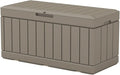 Patiowell 82 Gallon Resin Deck Box, Waterproof Large Wood Look Storage Box for Patio Furniture, Pool Accessories, Garden Tools and Sports Equipment, Lockable, Light Brown by Patiowell