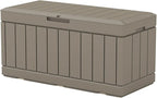 Patiowell 82 Gallon Resin Deck Box, Waterproof Large Wood Look Storage Box for Patio Furniture, Pool Accessories, Garden Tools and Sports Equipment, Lockable, Light Brown by Patiowell