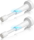 2Pcs Adjustable Door Stoppers for Bottom of Door, 3.07-4.45 in Aluminum White by brieieziy