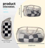 2 Pack Collapsible Laundry Baskets Popup Mesh Laundry Basket Durable Handles - Image 2