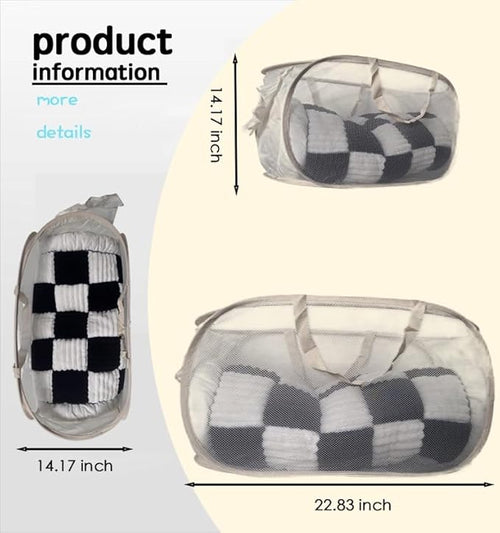 2 Pack Collapsible Laundry Baskets Popup Mesh Laundry Basket Durable Handles - Image 2