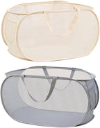 2 Pcs Mesh Popup Laundry Hamper, Opening Laundry Basket, Popup Laundry Basket by LATERONON
