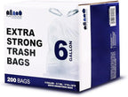 Plasticplace 6 Gallon Trash Bags White Drawstring Garbage Can Liners, 17” x 20” - Image 8
