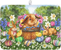 Easter Bunnies Eggs Dish Drying Mat by Sweetshow