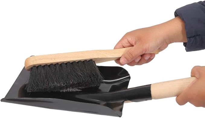 Coal Shovel and Hearth Brush Set Made of Natural Wood and Coco Bristles - Image 5