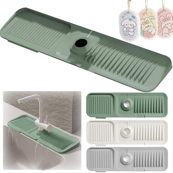 Kitchen sink faucet guard, 17.7”silicone sink splash guard, Faucet splash guard by Spazoro