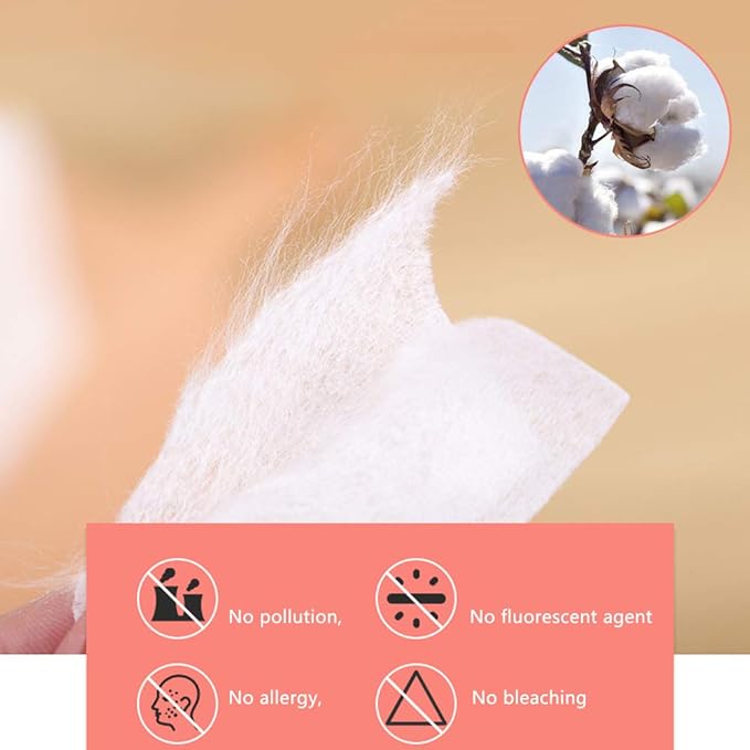 1000 PCS Thin Makeup Facial Cotton Pads, Square Facial Lips Eyes Makeup Remover - Image 7