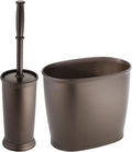 mDesign Plastic Compact Toilet Bowl Brush, Round Slim Wastebasket, Garbage by mDesign