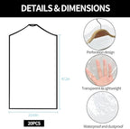 BEISHIDA 20PCS 47 Inch Plastic Garment Bag-Plastic Clear Dry Cleaner Laundry - Image 2