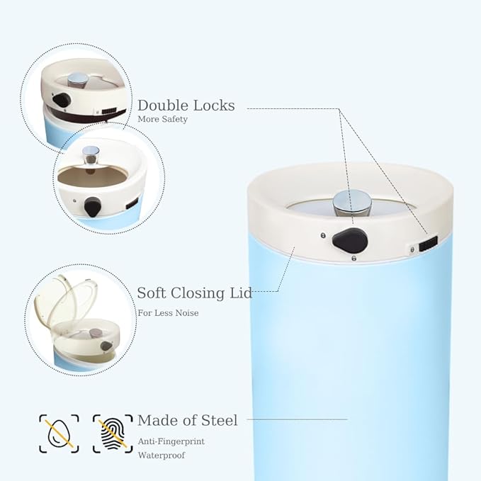 Diaper Pail, Baby Diaper Trash Can - Image 4