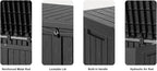 DRATO 120 Gallon Large Deck Box, Outdoor Storage Box for Patio Furniture, Patio Cushions, Gardening Tools, Pool Supplies,660lbs Weight Capacity,Waterproof Resin Storage Boxes（Black，120 Gallon） - Image 7