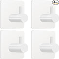 White Adhesive Towel Hooks: 15LB Heavy Duty Wall Hooks Stick on Shower Hooks by Fotosnow