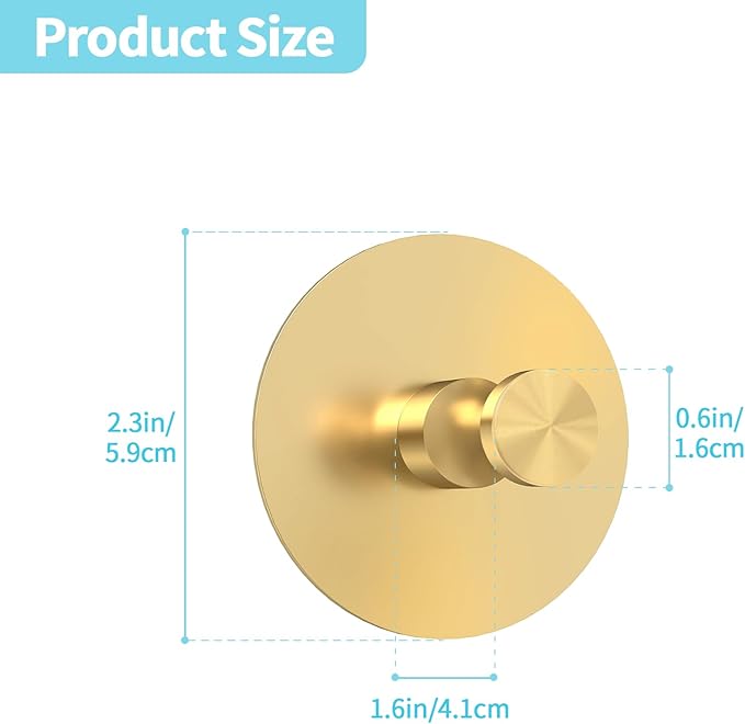 Adhesive Hooks for Walls No Damage 4 PCS, Heavy Duty Aluminum Strong Adhesive - Image 3