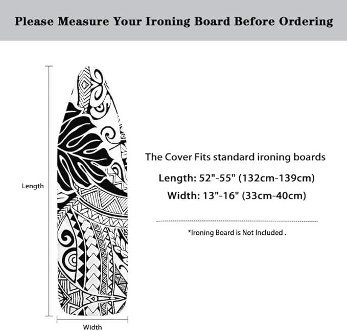 Boho Zigzag Ironing Board Cover Hawaii Tropic Monstera Standard Size 15" X 54" - Image 6
