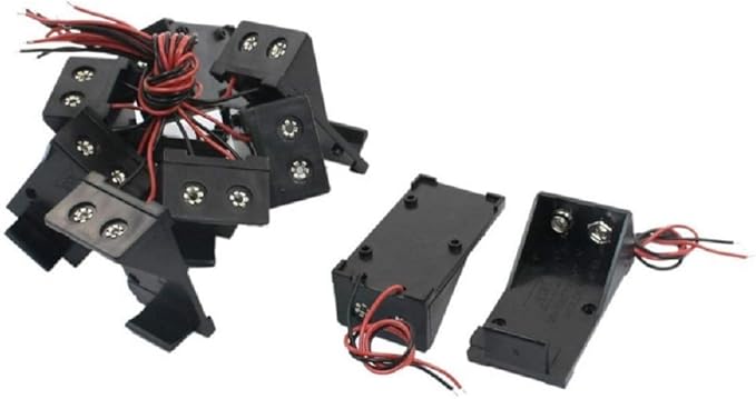 10pcs Two Wire Leads Spring Clip 9V Battery Holder Case Storage Box - Image 2