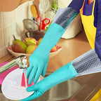Elgood Reusable Long Dishwashing Cleaning Gloves - Image 7