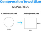 120 Pcs Mini Compressed Towels, Disposable Face Compressed Towel, Compressed - Image 3