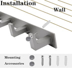Coat Rack, Heavy Duty Stainless Steel 3 Tri Coat Hook Hanger, Wall Mounted Wall - Image 4