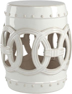 SAFAVIEH Home Collection Double Coin Antique White Ceramic Indoor/ Outdoor Decorative Garden Stool (Fully Assembled) - Image 5