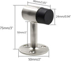 3 Inch / 75mm Heavy Duty Floor Stop, Door Stopper Stainless Steel Brushed Nickel - Image 2