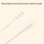 400pcs Organic Cotton Swabs for Infant Baby/kid/Adult, Round&Spiral Head Qtip - Image 4