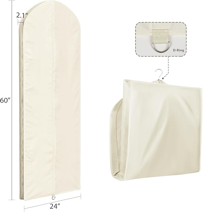 Univivi Premium Breathable Oxford Dress Cover Garment Bag, 60 inch Garment Bag - Image 3