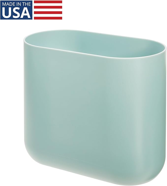 iDesign Small Slim Plastic Bathroom Trash Can, Garbage Can - Image 2