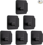Black Hooks for Hanging Heavy Duty, Adhesive Hooks for Shower, Waterproof & by Aikzik