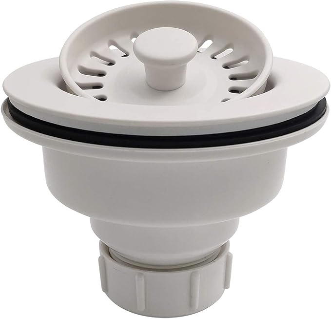 White Polymer Drain Kitchen Sink Drain Assembly - Image 3