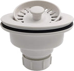 White Polymer Drain Kitchen Sink Drain Assembly - Image 3
