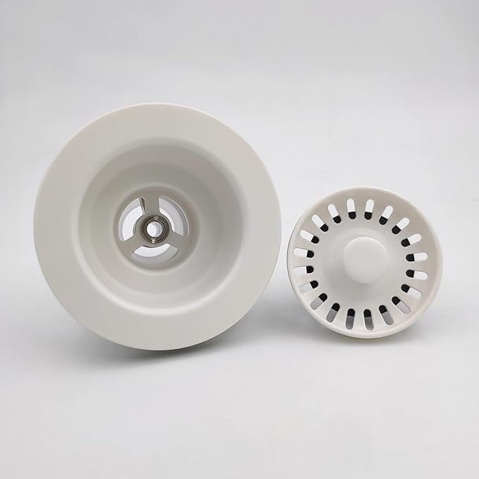 3-1/2 Inch Polymer White Sink Drain Assembly - Image 5
