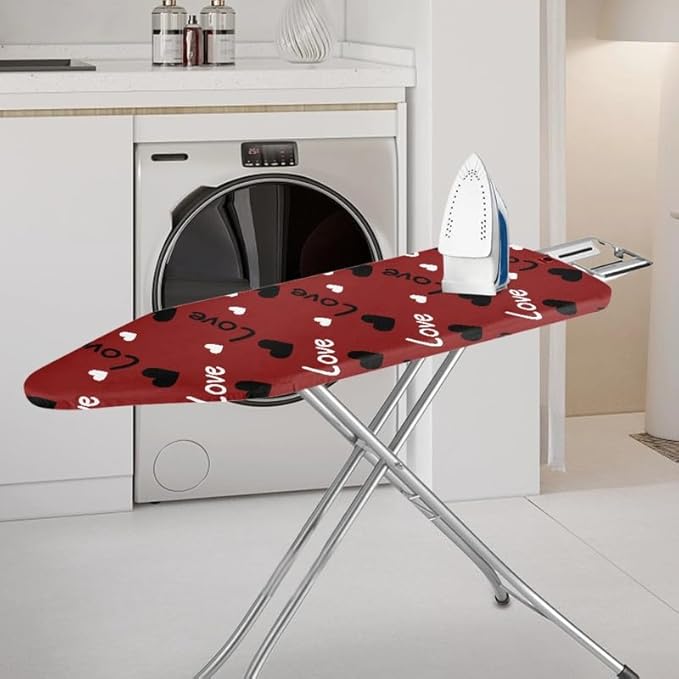 Love Heart Ironing Board Cover Black Red Retro 54x15 inches Applicable Standard - Image 2