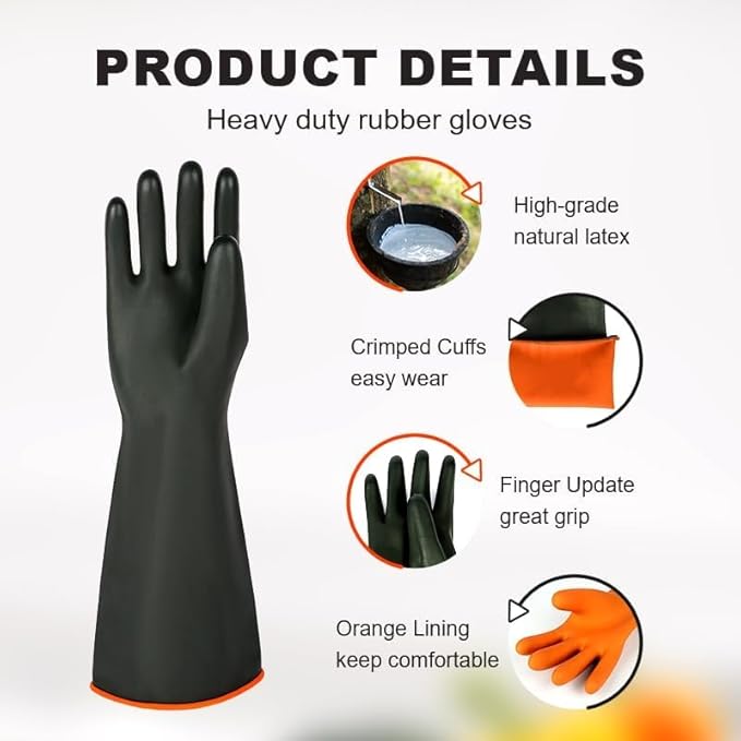 Heavy Latex Chemical Resistant Gloves - Image 4