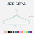 HOUSE DAY Sky Blue Velvet Hangers 60 Pack, Non Slip Clothes Felt Hanger Heavy - Image 7