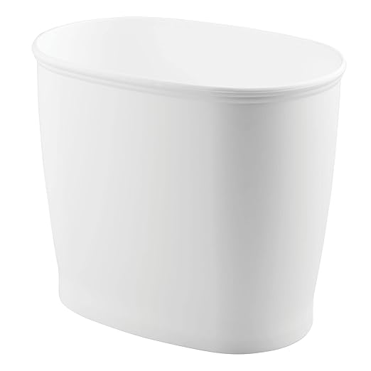 iDesign Slim Plastic Bathroom Trash Can, Small Garbage Bin by iDesign