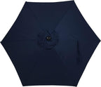 Sunnydaze Outdoor Patio Umbrella - Polyester Table Market Umbrella with Push-Button Tilt and Crank - 6 Sturdy Ribs - Blue - 7.5ft - Image 8