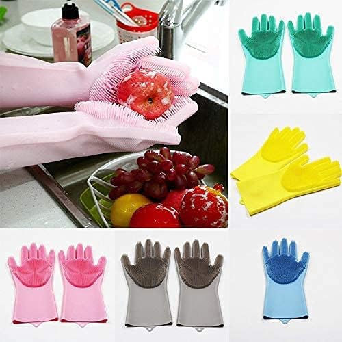 Silicone Dishwashing Gloves, Pet Grooming Rubber Scrubbing - Image 8