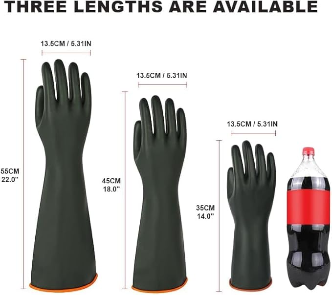 Heavy-Duty Latex Chemical Resistant Gloves - Image 2