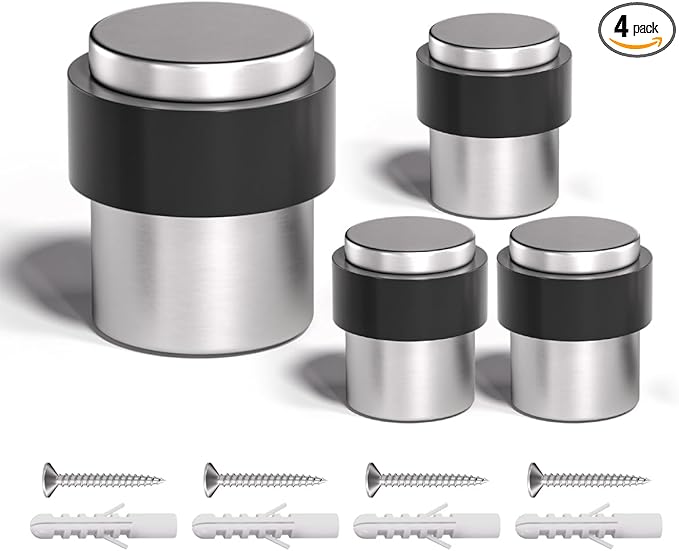 SANATO Nickel Cylindrical Floor Mounted Stainless Steel 304 Door Stop Door by SANATO