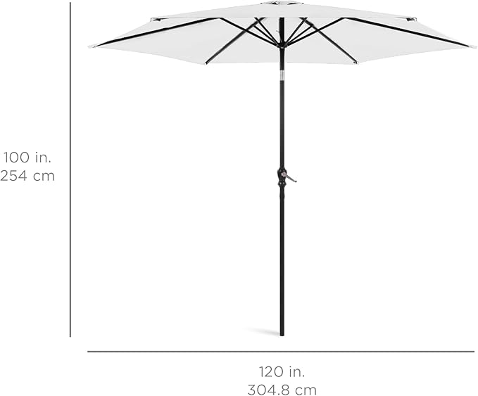 Best Choice Products 10ft Outdoor Table Compatible Steel Polyester Market Patio Umbrella w/Crank and Easy Push Button Tilt - Image 7