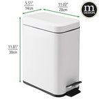 mDesign Metal Freestanding Slim Toilet Bowl Brush and Holder + Rectangle Narrow - Image 5