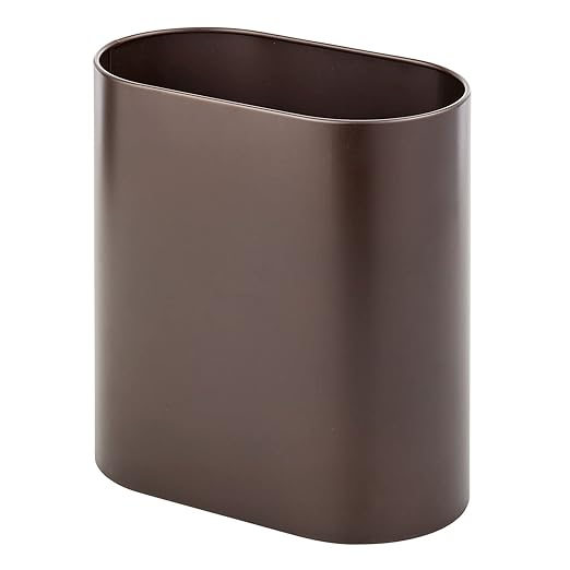 mDesign Slim Pill-Shaped Metal 1.98 Gallon/7 Liter Recycle Trash Can Wastebasket by mDesign
