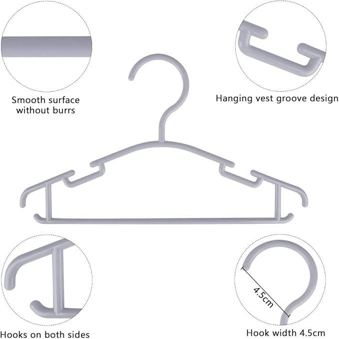 GoodtoU Plastic Baby Hangers, 60 Pack, Sturdy and Durable - Image 3