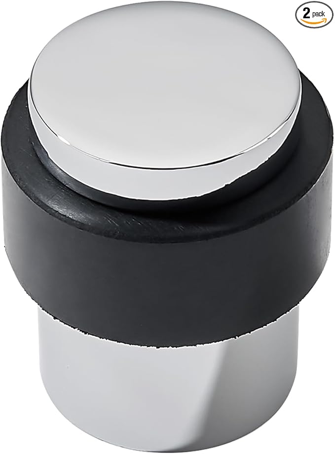KHTUMEWARE 2 Pack 1-1/2 in Floor Door Stopper, Polished Chrome Door Stop by khtumeware