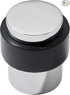 KHTUMEWARE 2 Pack 1-1/2 in Floor Door Stopper, Polished Chrome Door Stop by khtumeware