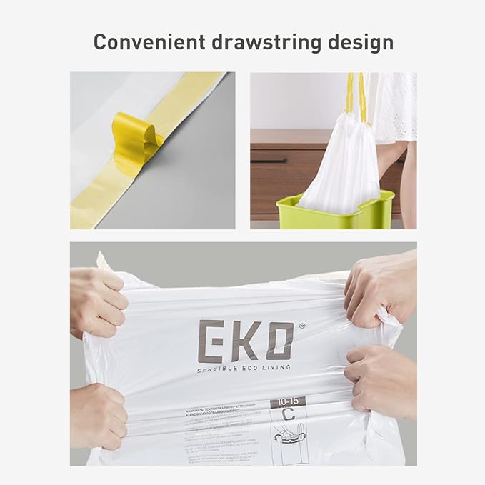 EKO 21 Gallon / 50-90 Liter, Extra-Strong Unscented Garbage Bags, Easy-Dispense - Image 5