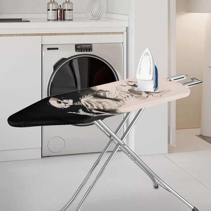 Black White Skull Ironing Board Cover 54x15 inches, Gothic Rock Skull - Image 2