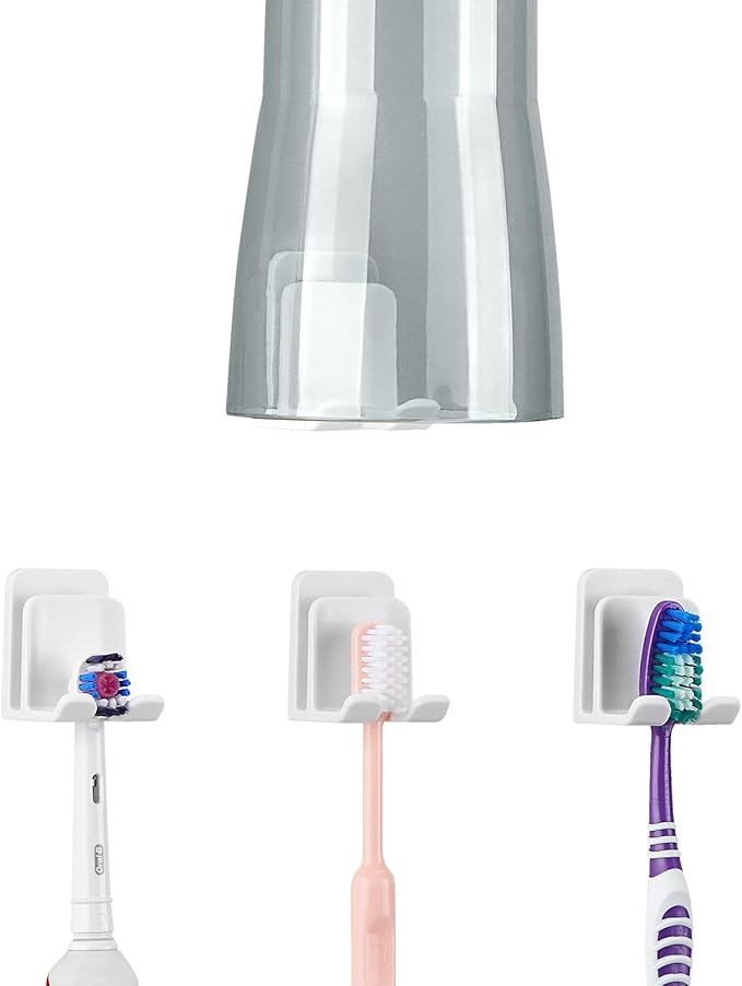 4 PCS Toothbrush Holder Wall Mounted by LUEXBOX